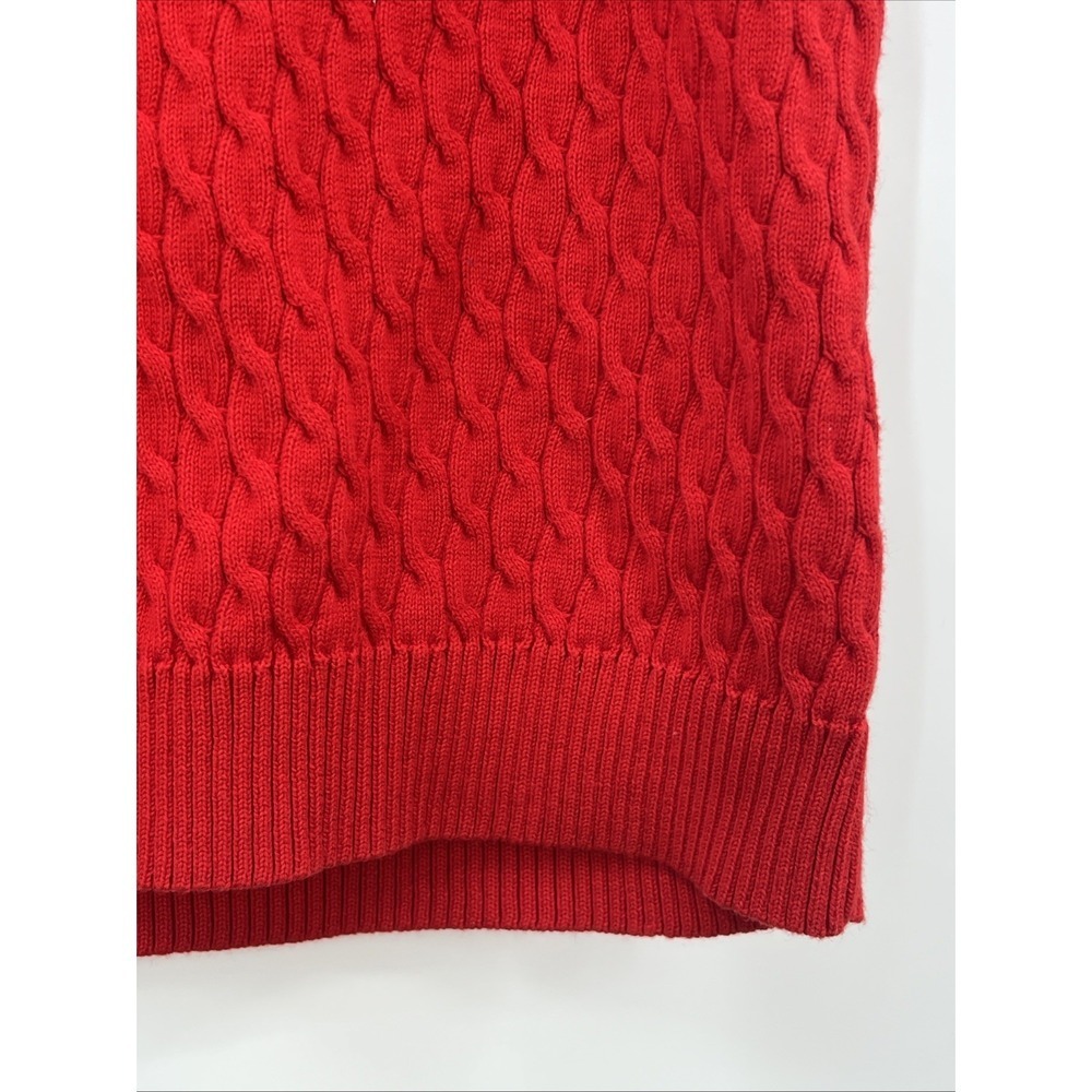 Kate Hill Red Short Sleeve Cable Knit Top Sweater RN 123455 XL - Picture 5 of 8